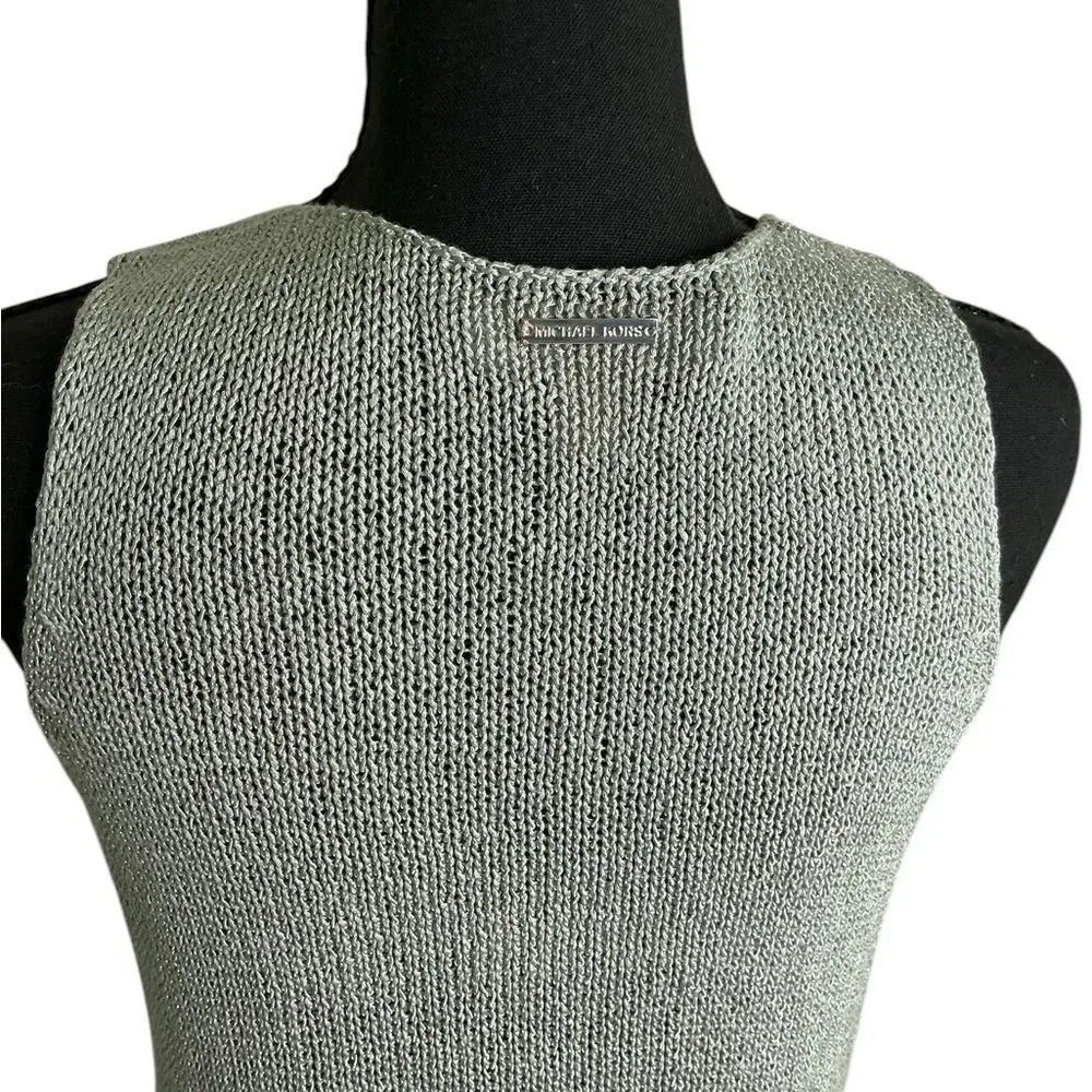 Michael Kors Knit Tank Top Sage Green Sleeveless Tunic Size S